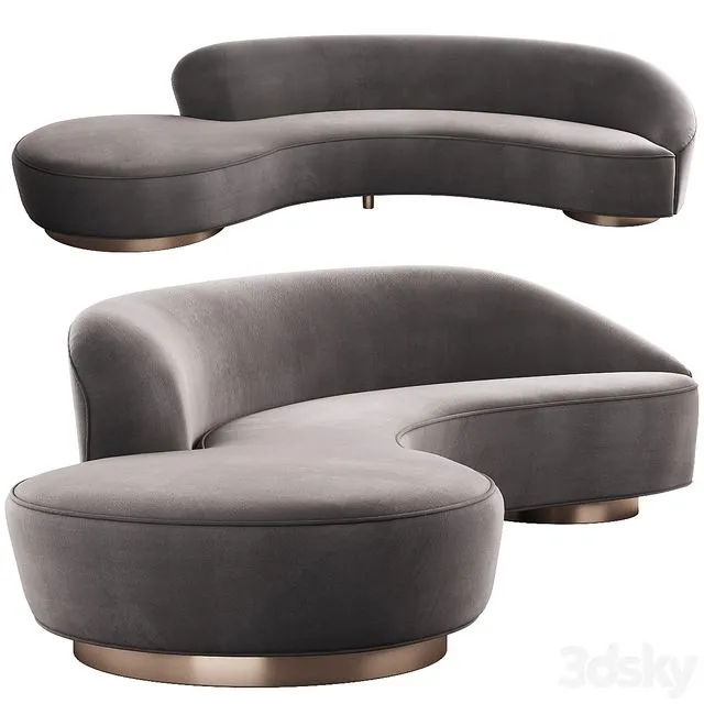 005 Serpentine sofa with arm by Vladimir Kagan 3D Model