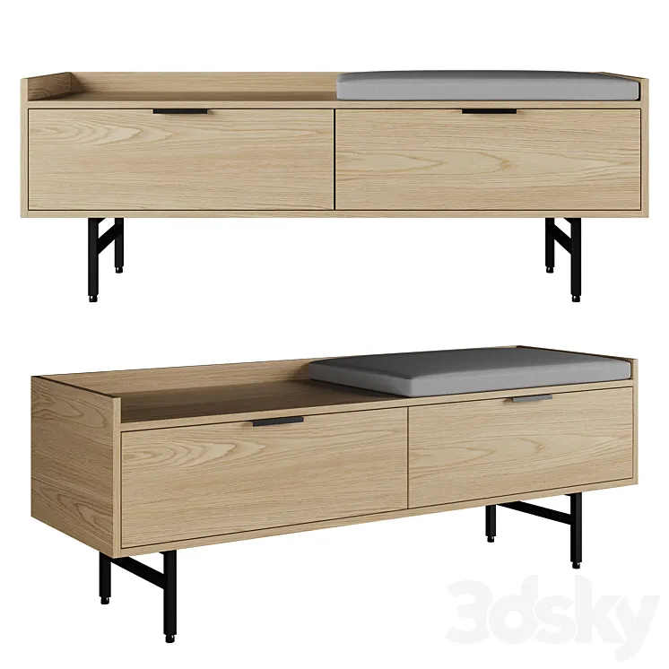 008 La Redoute Volga Hallway Bench 3D Model Free