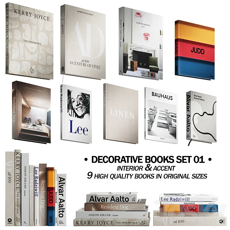 030 Decorative books set 01 neutral 00 Free Download