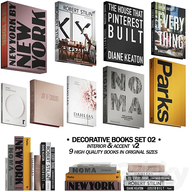 031 Decorative books set 02 diverse 00 3DModel