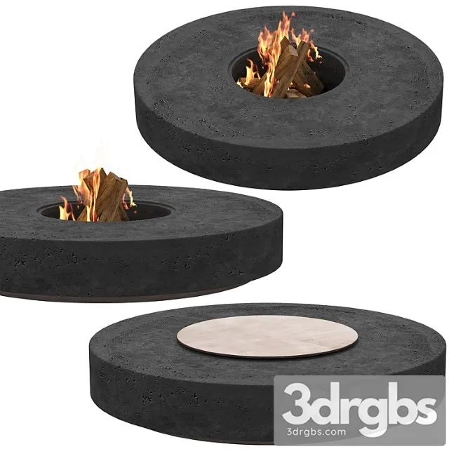035 Travertine BBQ Dark 3D Model Free