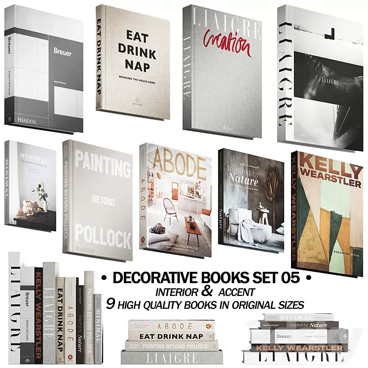 046_Decorative books set 05 neutral 02 3D Model