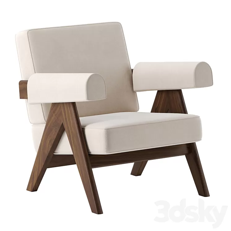 053 Capitol Complex Armchair by Pierre Jeanneret 3D Model