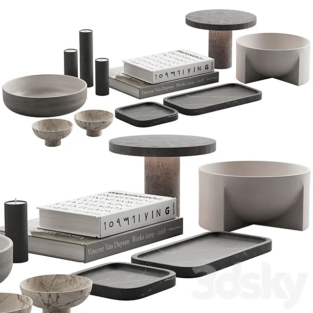 057_Living decor set formliving NEUTRAL PACK 02 3D Model