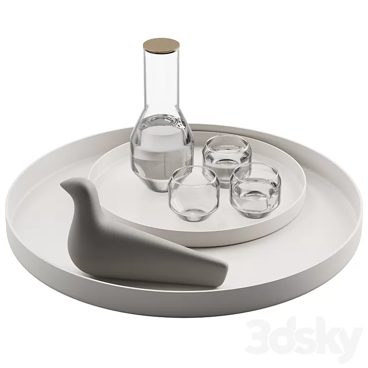 061_Kitchen decor set DISHES atipico angolo carafe set 01 3D Model Free