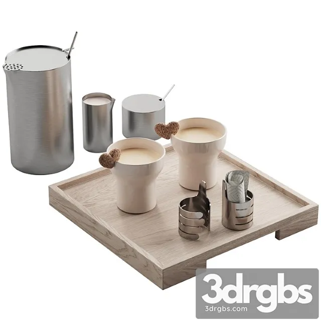 062 Kitchen Decor Set Dishes Coffee Set 01 3D Model Free