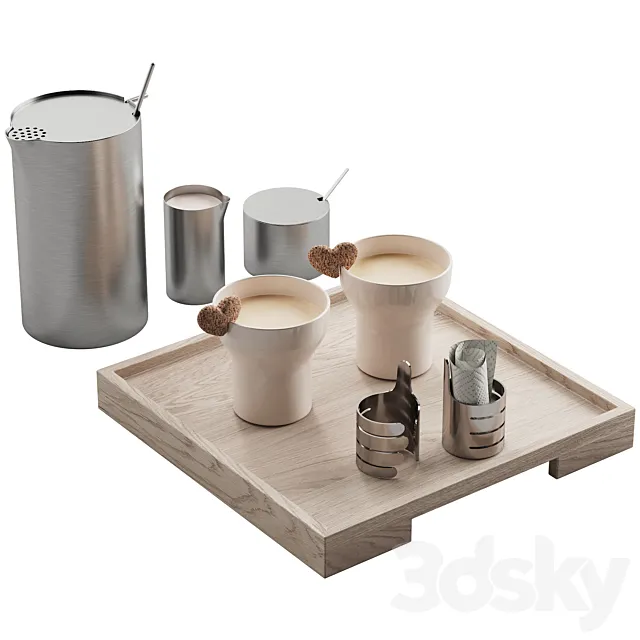 062_Kitchen decor set DISHES coffee set 01 3DModel
