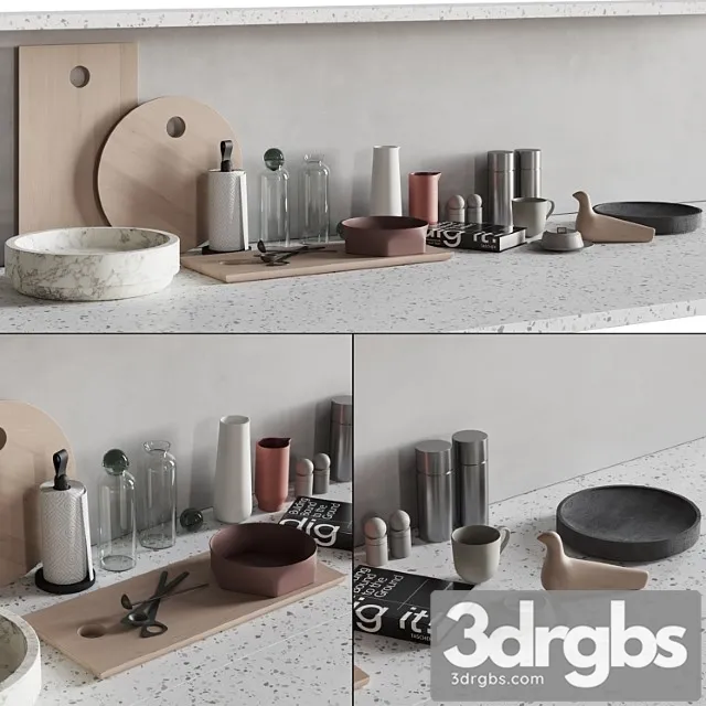 066 Kitchen Decor Set Accessories 01 2 3D Model Free