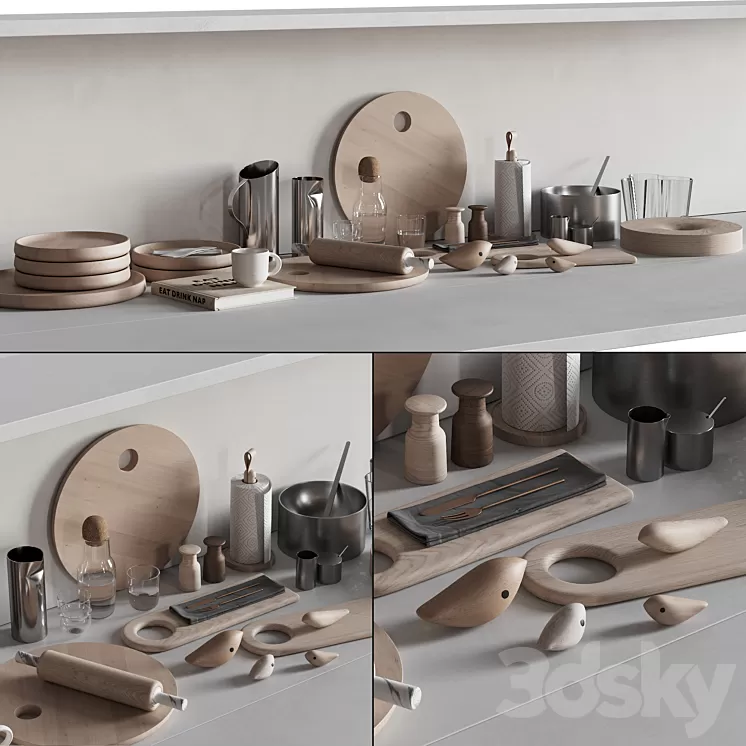 067 Kitchen Decor Set Accessories 02 3D Model