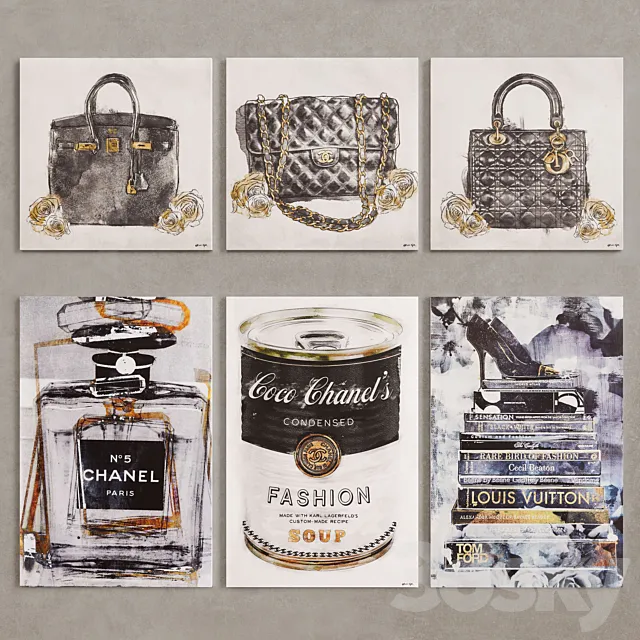 10 canvas fashion art 3DModel