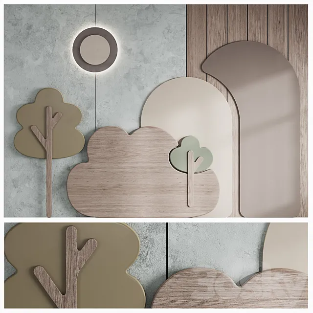 101 Childrens Wall Panel with Headboard 3D Model