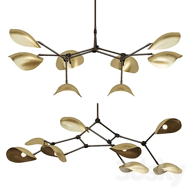 101 Copenhagen STINGRAY Chandelier Brass 3D Model