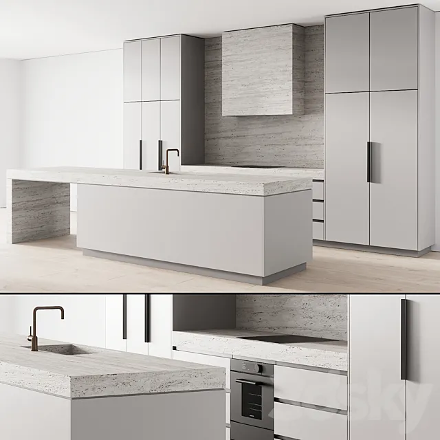 111 modern kitchen 08 zephyr and stone 3DModel