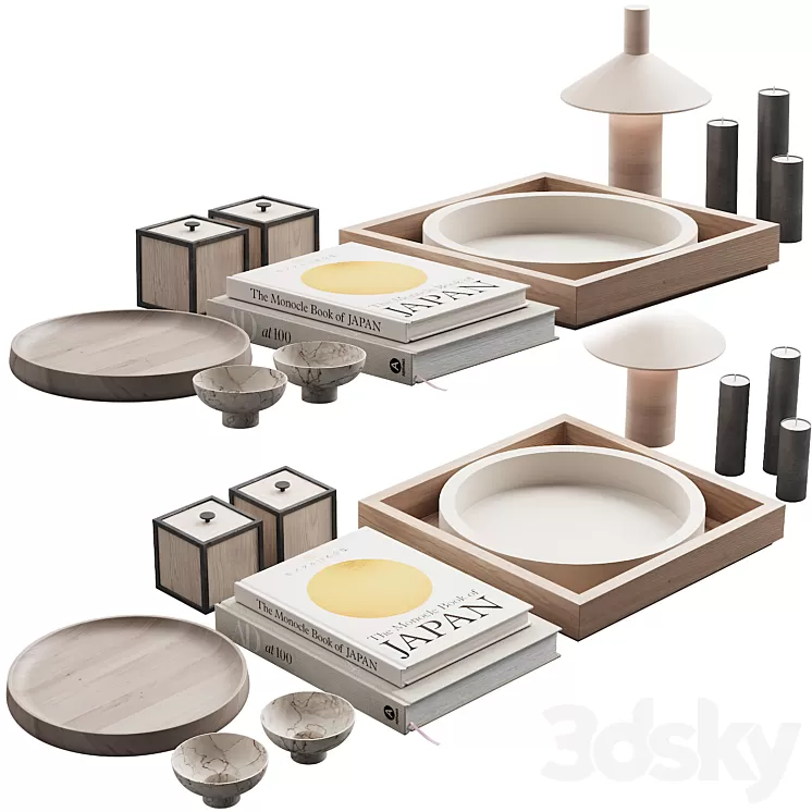114 decorative set 027 japan style decor P01 3D Model Free