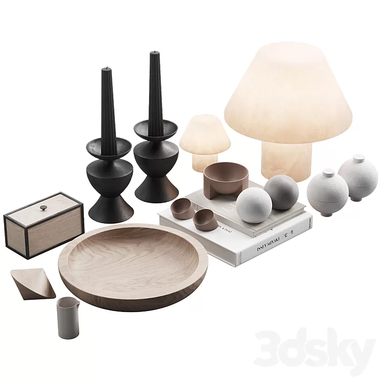 116 decorative set 029 japan style decor P03 3D Model Free