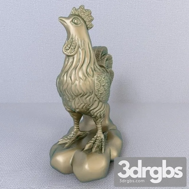 12 Bronze Zodiac Animals Chicken 3D Model Free