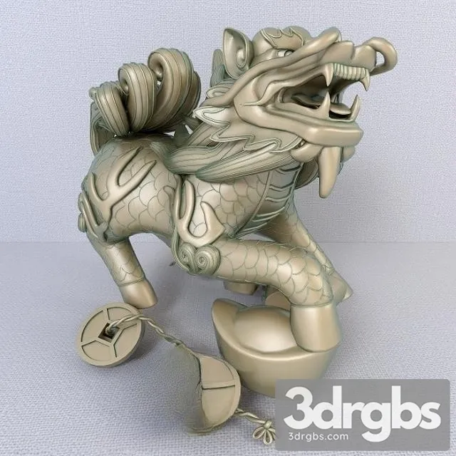 12 Bronze Zodiac Animals Dragon 3D Model Free