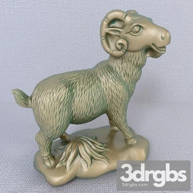 12 Bronze Zodiac Animals Goat 3D Model Free