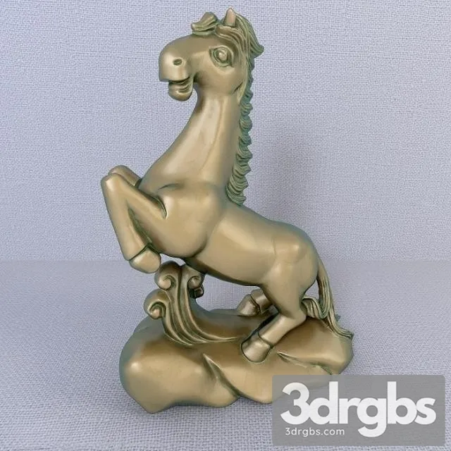 12 Bronze Zodiac Animals Horse 3D Model Free