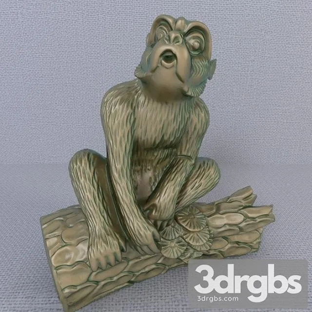 12 Bronze Zodiac Animals Monkey 3D Model Free