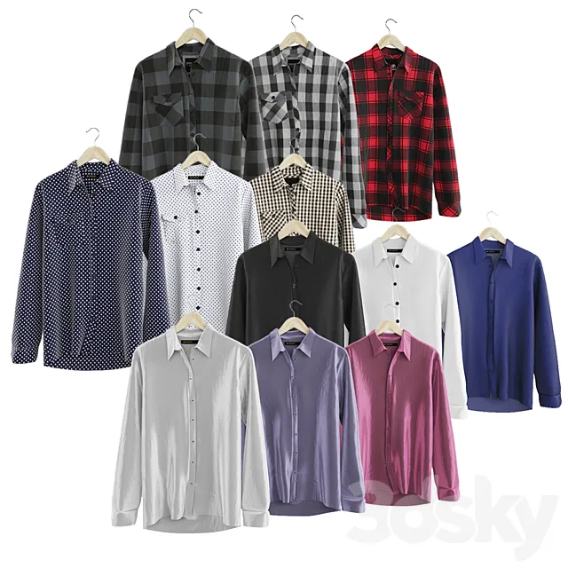 12 SHIRTS Pack 3D Model