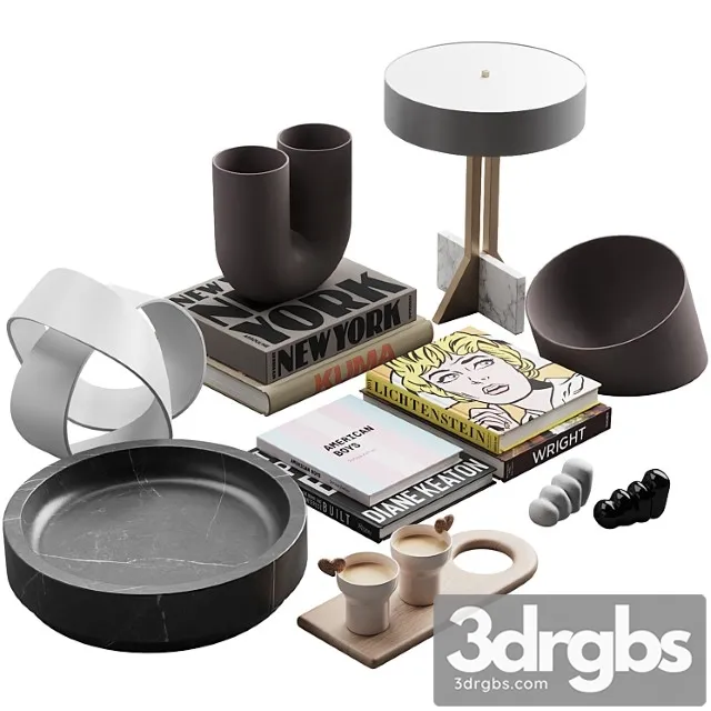 120 Decorative Set 033 American Style Neutral Decor P02 3D Model Free