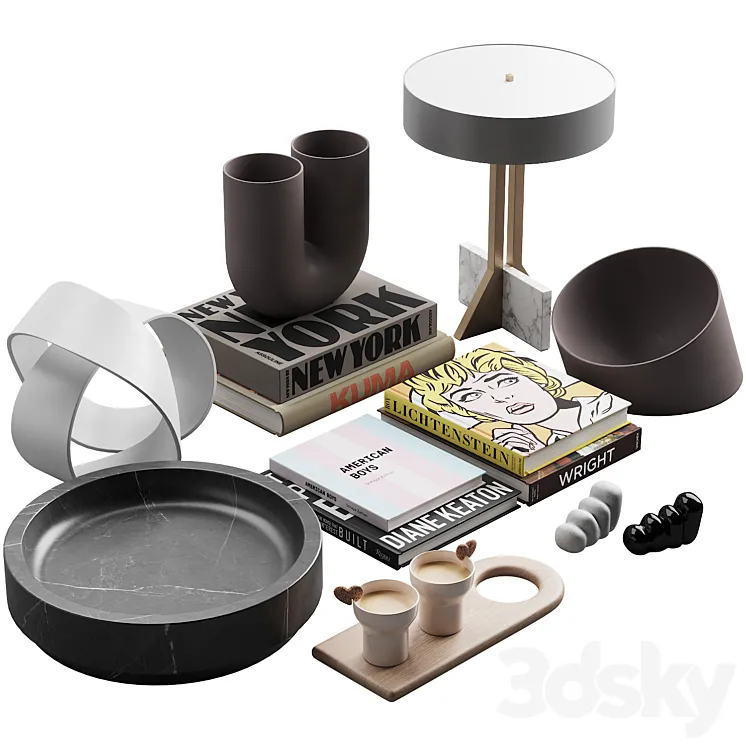 120 decorative set 033 american style neutral decor P02 3D Model Free