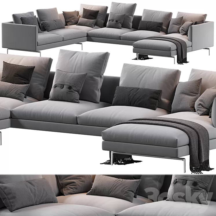 1333 Flamingo Zanotta Sofa 3D Model