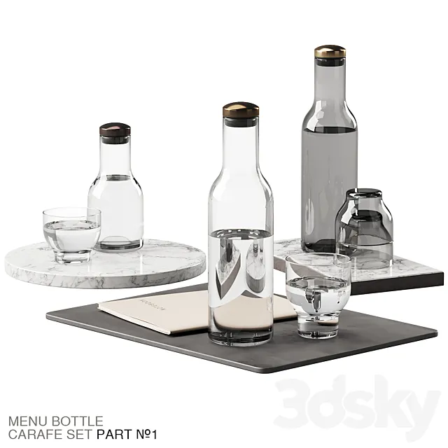 136 dishes decor set 09 MENU Bottle Carafe by Norm P01 3DModel