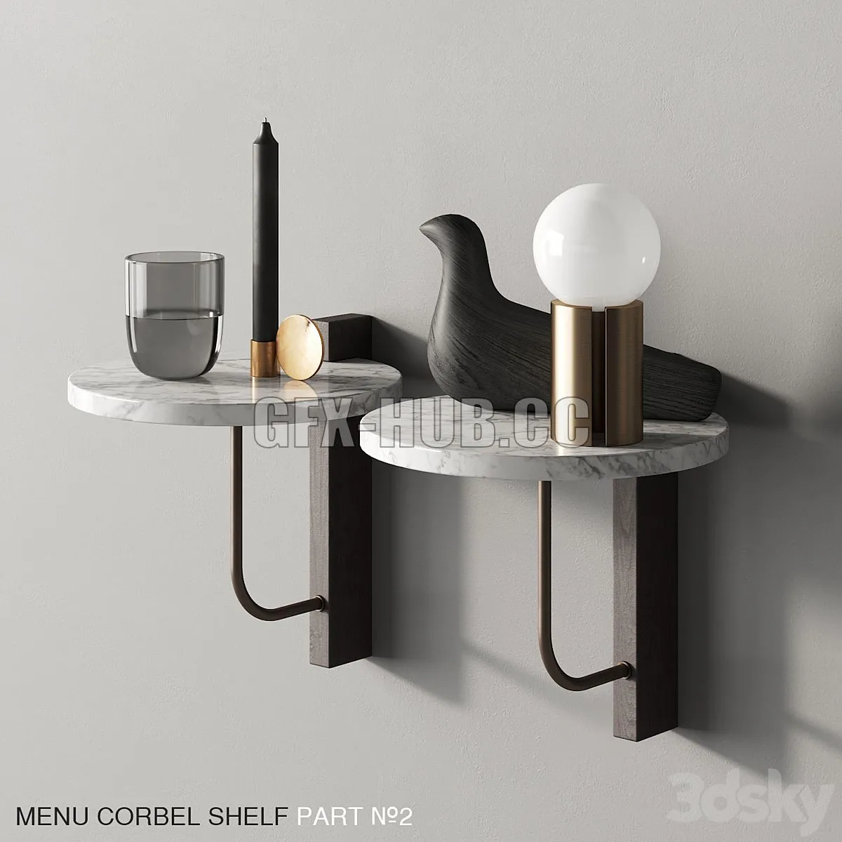 140 Menu Corbel Shelf by Kroyer Saetter Lassen P02 3D Model