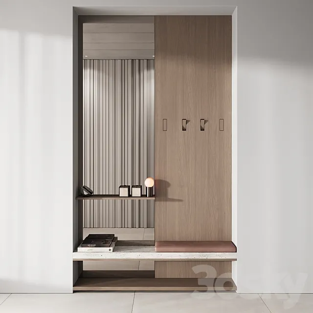 142 hallway zone 01 minimal wood japandi 01 3D Model