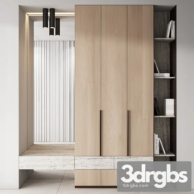 143 Hallway Zone 02 Minimal Wood Japandi 02 3D Model Free