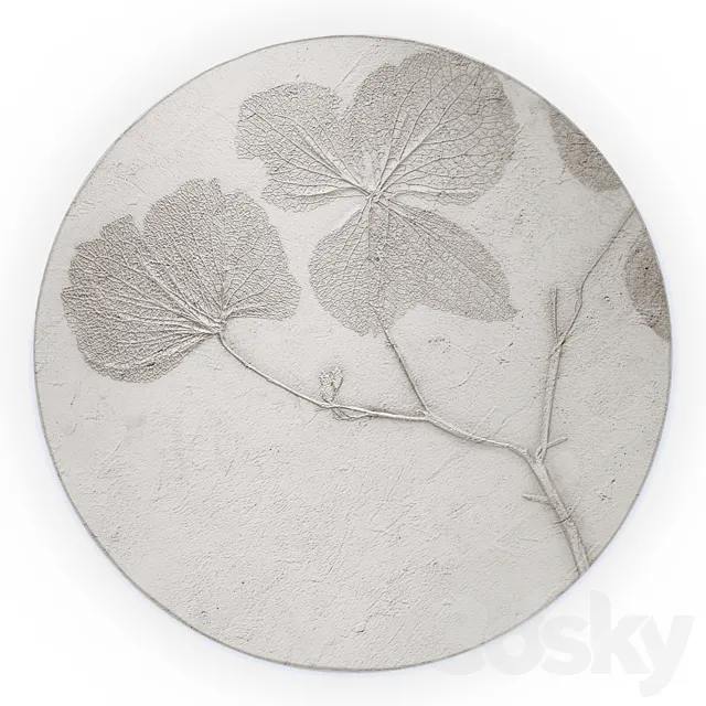 144 Flower plaster panel 3D Model