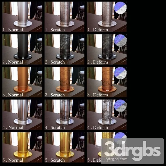15 VRay Metal Mat 3D Model Free