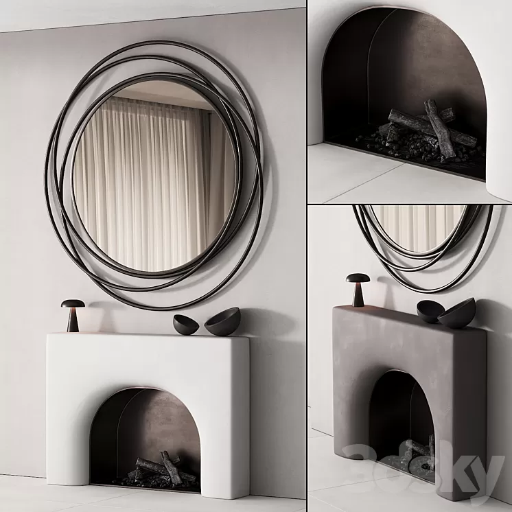 154 fireplace decorative wall kit 03 smooth soft fireplace 00 3D Model Free