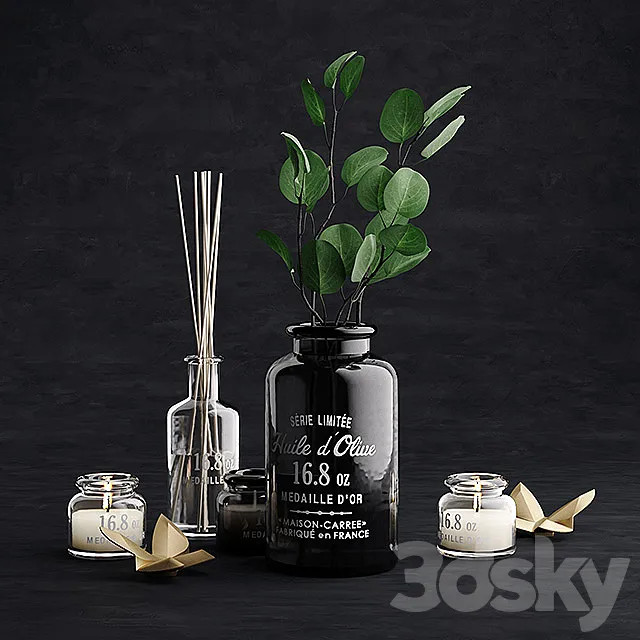 16.8oz & Eucalyptus Set 3DModel