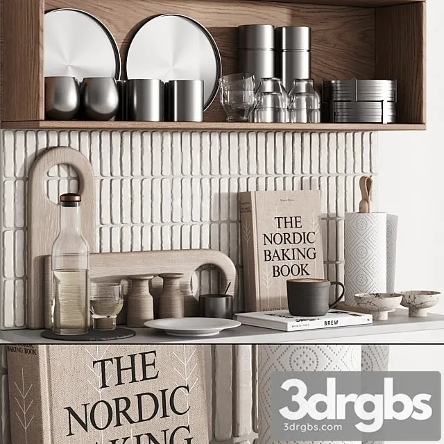 163 Kitchen Decor Set Accessories 06 3D Model Free