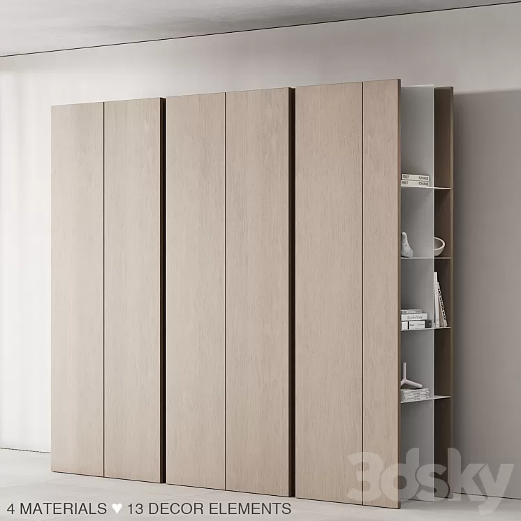 171 cabinet furniture 03 modern cupboard with decor 01 3D Model Free