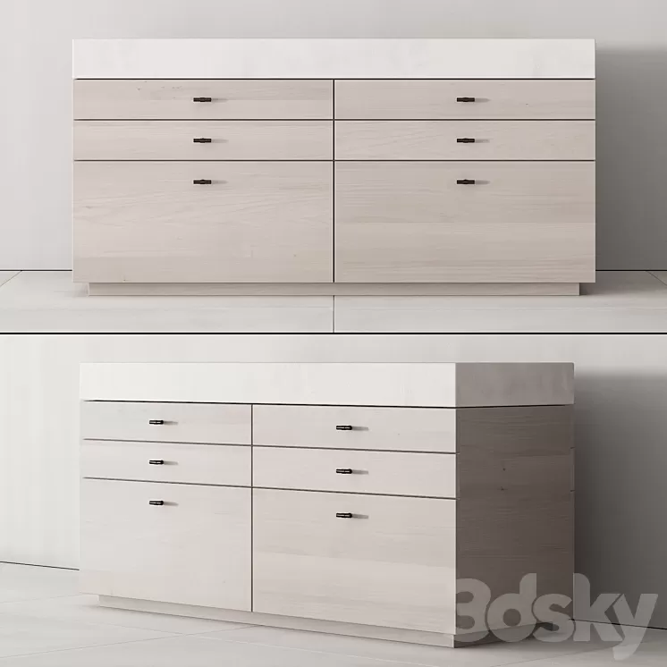 173 cabinet furniture 04 minimal wardrobe kit P02 island 3D Model Free