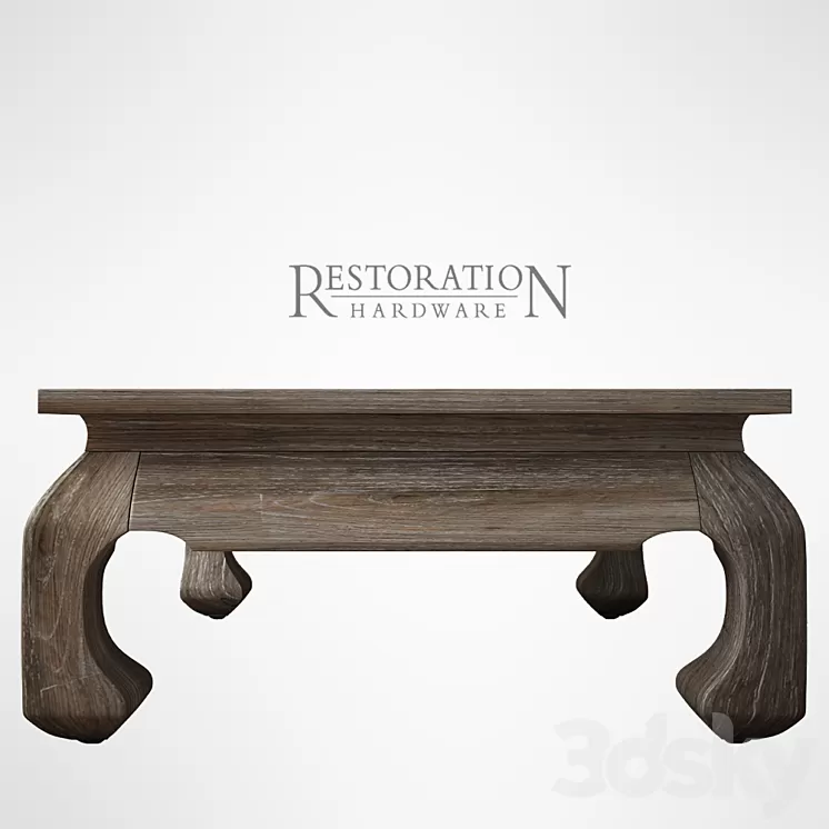 17TH C. SCHOLAR'S SQUARE COFFEE TABLE 3D Model