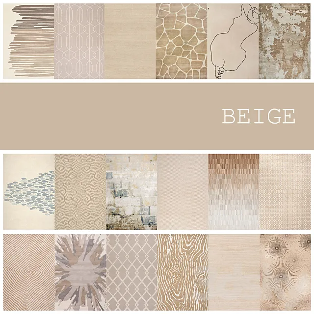 18 carpets in the color BEIGE 3DModel