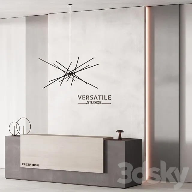 182 office furniture 02 reception desk 02 3D Model
