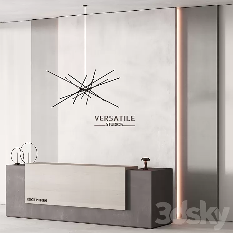 182 office furniture 02 reception desk 02 3D Model Free