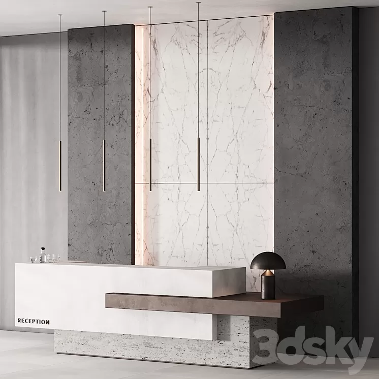 183 office furniture 03 reception desk 03 3D Model Free