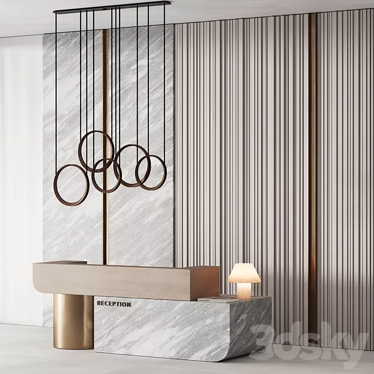 184 office furniture 04 reception desk 04 3D Model Free