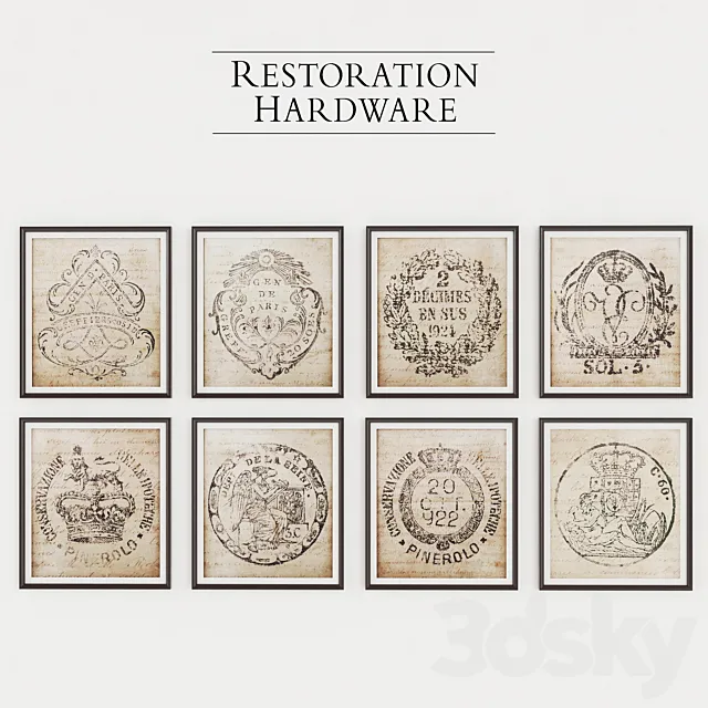 18’th C European document seals 3D Model