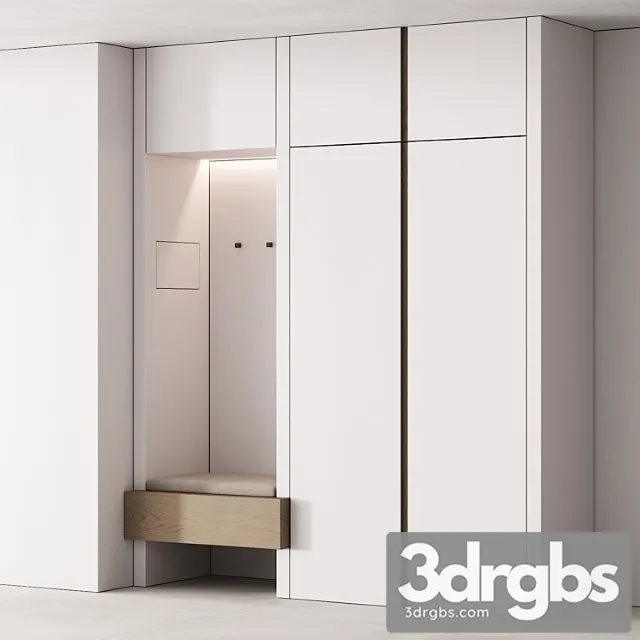 192 Hallway Zone 05 Minimal White With Gaps 01 3D Model Free