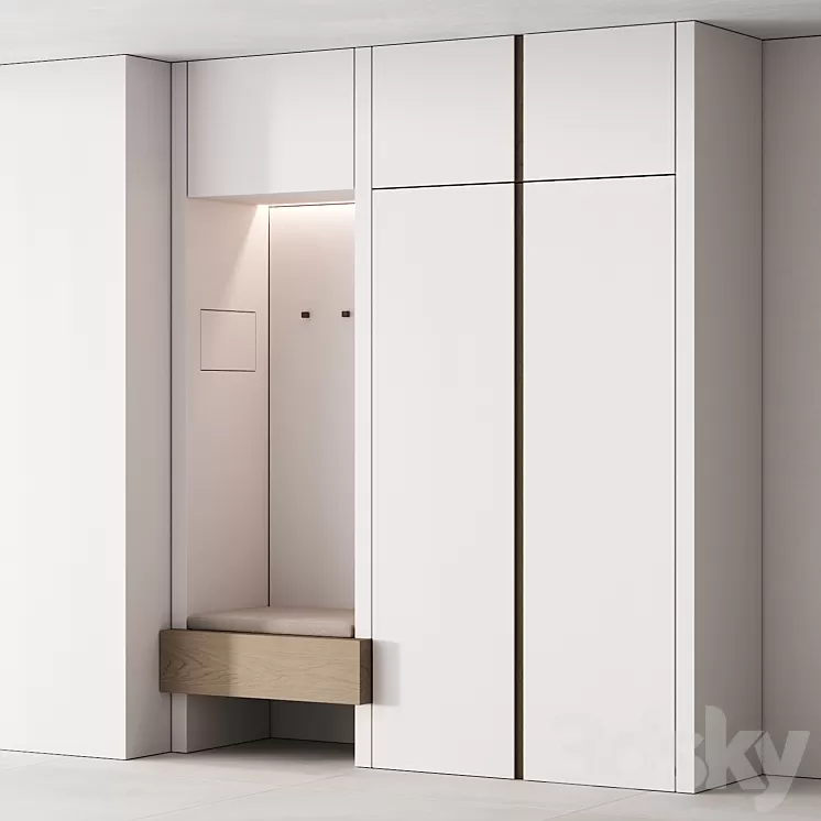 192 hallway zone 05 minimal white with gaps 01 3D Model
