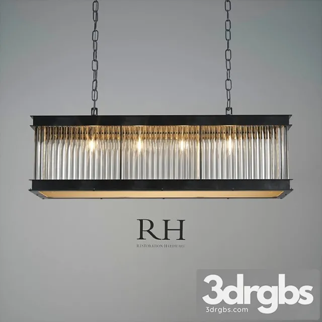 1920s essex crystal rod rectangular chandelier 3D Model Free
