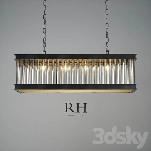 1920S ESSEX CRYSTAL ROD RECTANGULAR CHANDELIER 3D Model